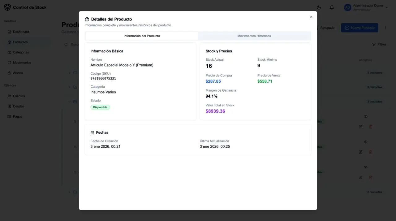 Sistema de Stock screenshot 3